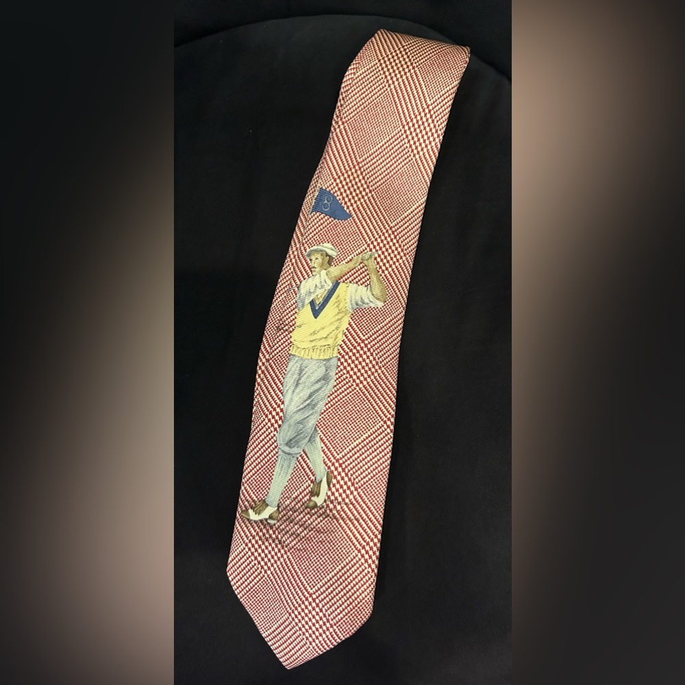 Polo Ralph Lauren Vintage Silk Houndstooth 1920’s Swinger Golfer Tie